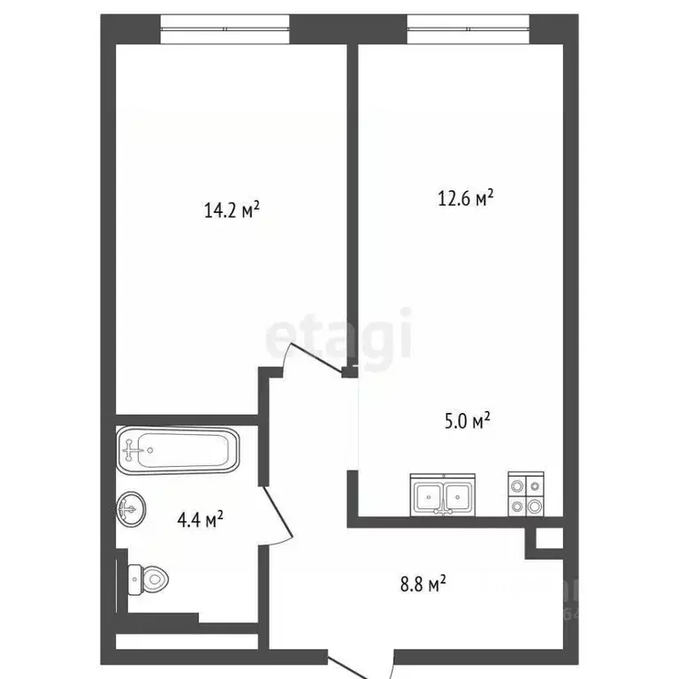 2-к кв. Московская область, Красногорск Спутник жилой комплекс, 19 ... - Фото 2