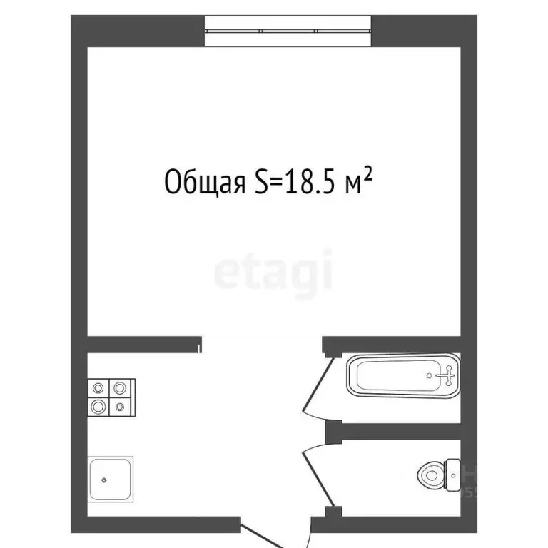 Студия Кемеровская область, Новокузнецк ул. 13-й Микрорайон, 8 (18.5 ... - Фото 2