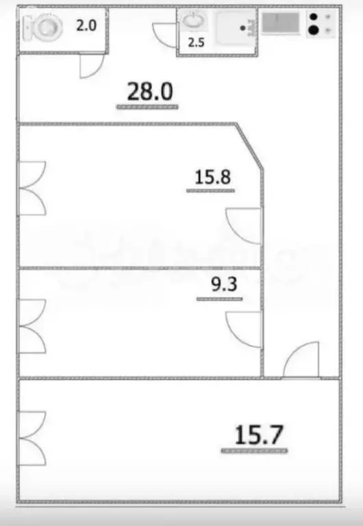2-комнатная квартира: Санкт-Петербург, улица Декабристов, 11 (57.3 м) - Фото 2