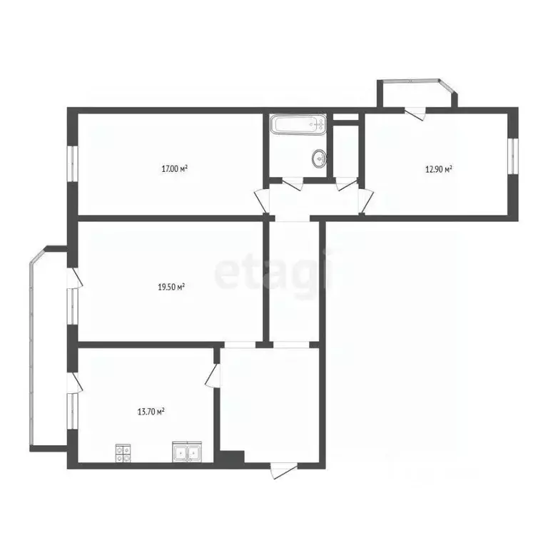 3-к кв. Тюменская область, Тюмень Восточный мкр, проезд Майский, 3 ... - Фото 2