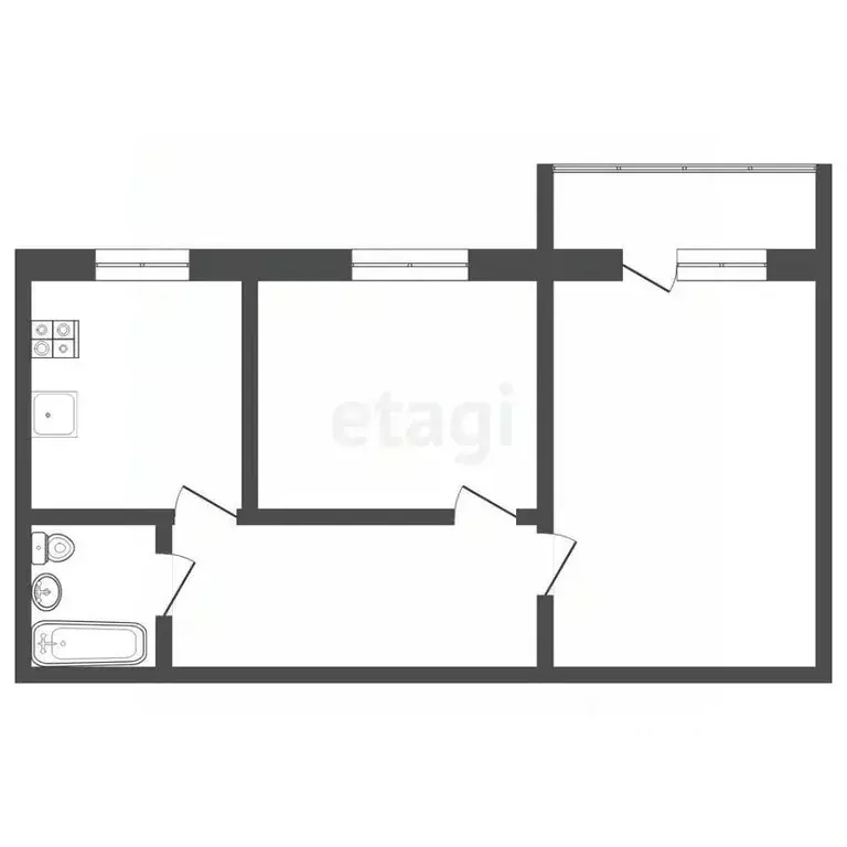 2-к кв. Тюменская область, Тюмень ул. Газовиков, 22 (47.8 м) - Фото 2