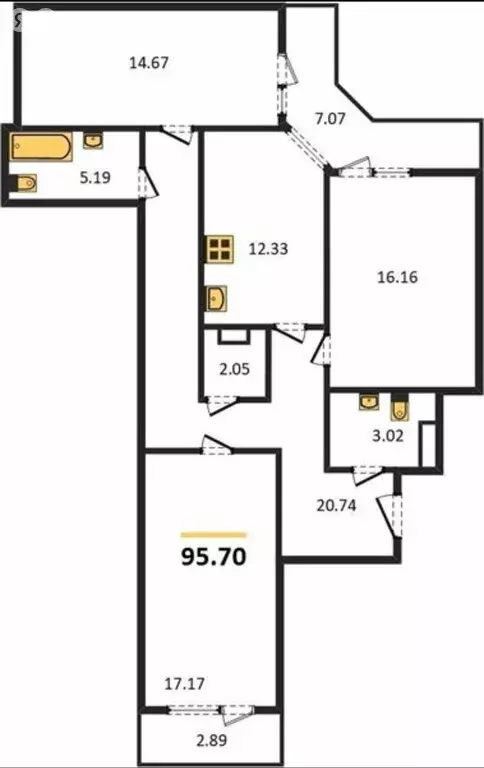 3-комнатная квартира: Самара, улица Советской Армии, 91 (95.7 м) - Фото 1