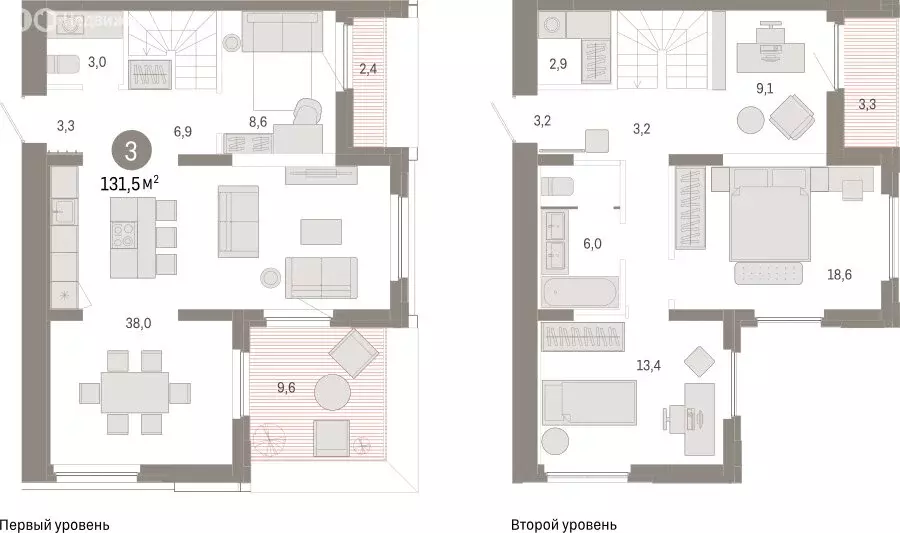 3-комнатная квартира: Тюмень, Мысовская улица, 26к2 (131.48 м) - Фото 1