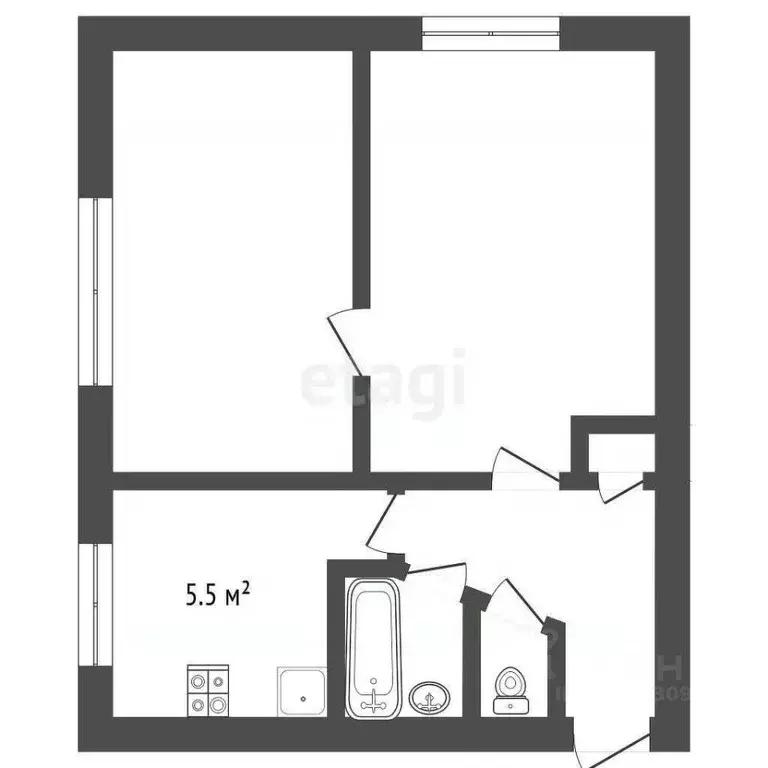 2-к кв. Мордовия, Саранск ул. Степана Разина, 33 (40.1 м) - Фото 1