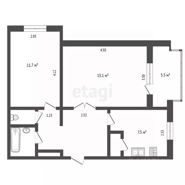 2-к кв. Ставропольский край, Кисловодск ул. Марцинкевича (48.5 м) - Фото 2