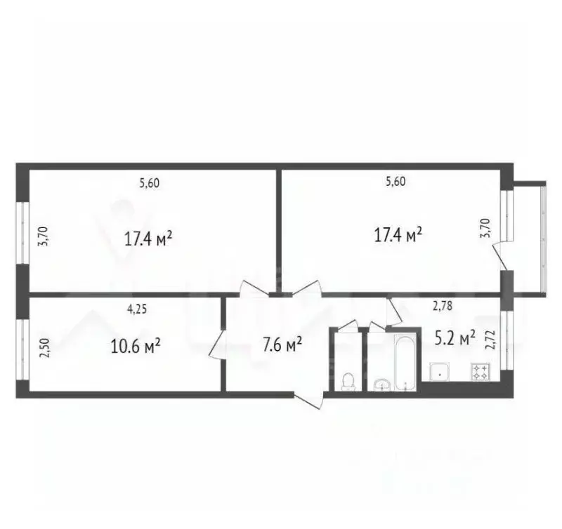3-к кв. Иркутская область, Усть-Илимск ул. Наймушина, 18 (64.0 м) - Фото 2