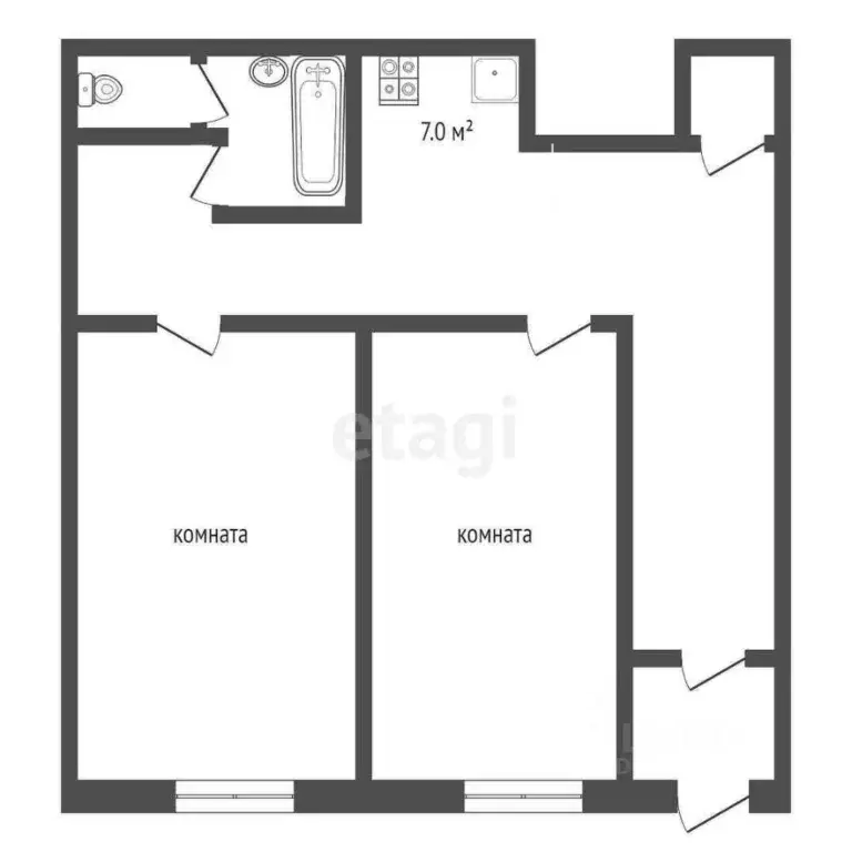 2-к кв. Калужская область, Калуга ул. Пестеля, 8 (52.5 м) - Фото 2