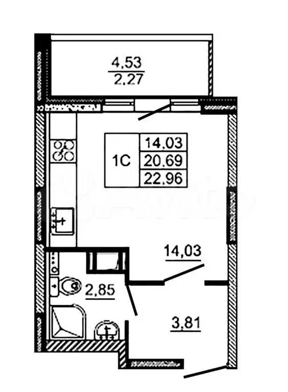 Квартира-студия, 23 м, 8/12 эт. - Фото 0