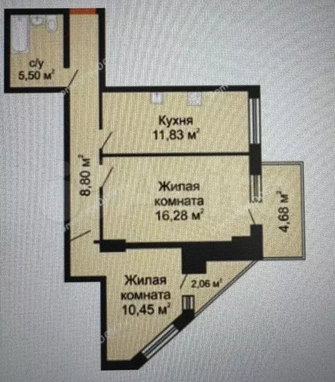 2-к. квартира, 59,6 м, 14/24 эт. - Фото 0