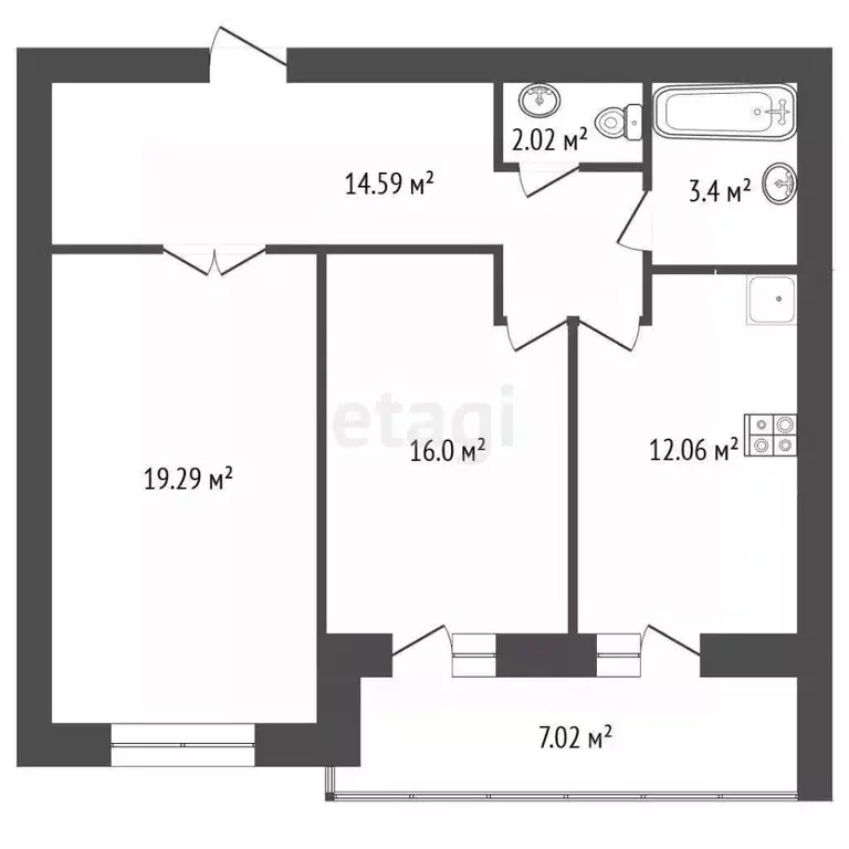 2-к кв. Смоленская область, Смоленск ул. 2-я Киевская, 18А (68.0 м) - Фото 2