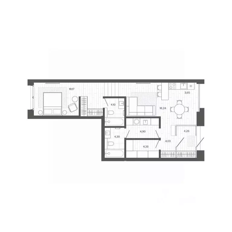 2-к кв. Алтайский край, Барнаул Жилплощадка мкр,  (65.12 м) - Фото 1