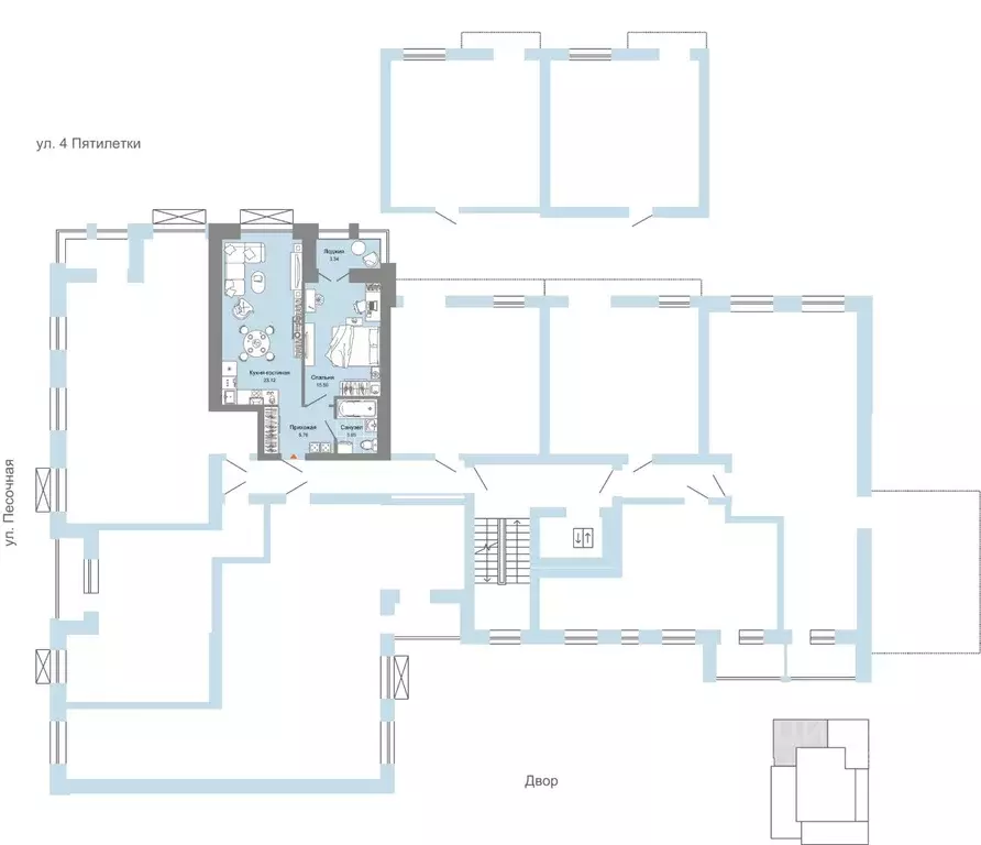 2-к кв. Кировская область, Киров ул. 4-й Пятилетки, 82 (50.0 м) - Фото 1