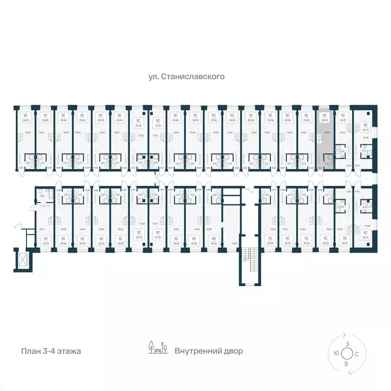 Квартира-студия: Новосибирск, улица Станиславского, 25 (29.59 м) - Фото 1