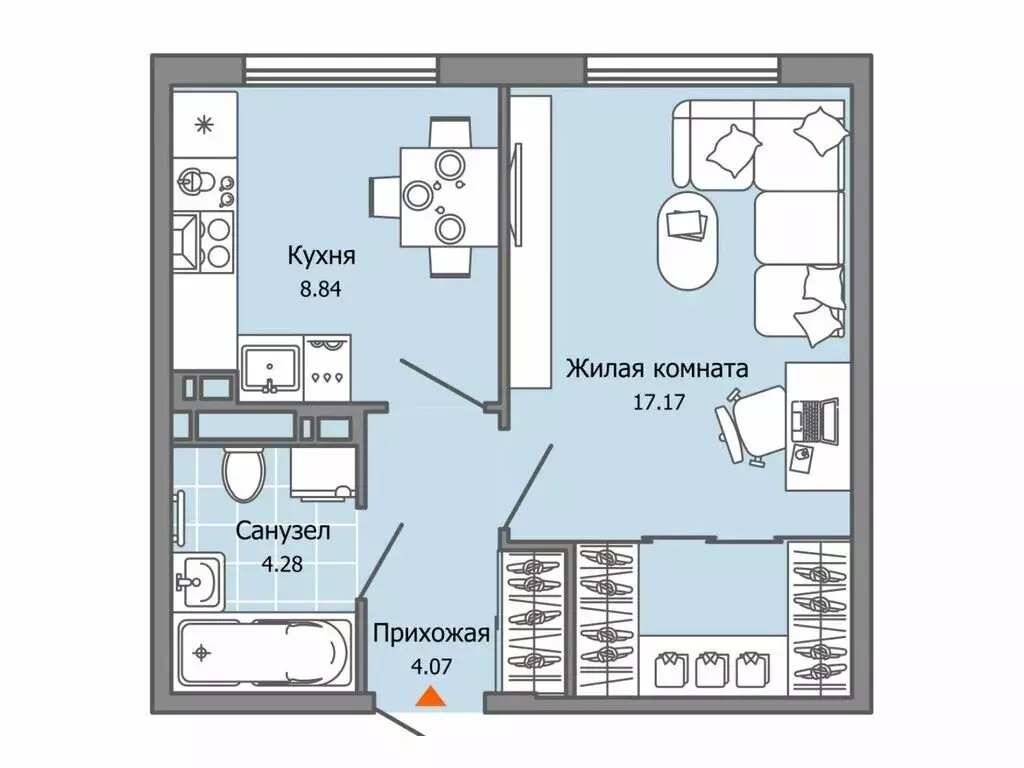 1-комнатная квартира: Ульяновск, жилой комплекс Город Новаторов, 2 (34 ... - Фото 0