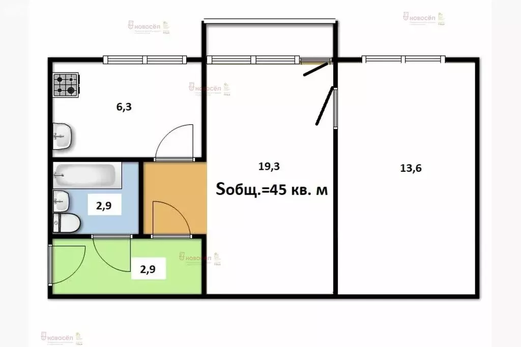 2-комнатная квартира: Екатеринбург, улица Стрелочников, 5 (45 м) - Фото 0