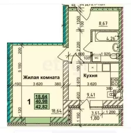 2-комнатная квартира: Калуга, улица Белинского, 13 (64.93 м) - Фото 1