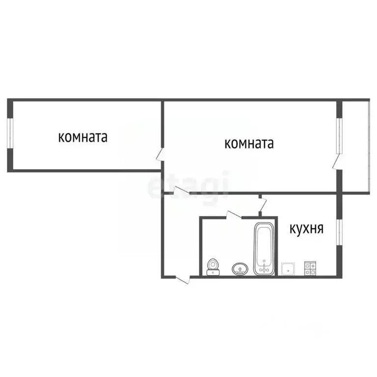 2-к кв. Тульская область, Тула ул. Декабристов, 178 (44.2 м) - Фото 1