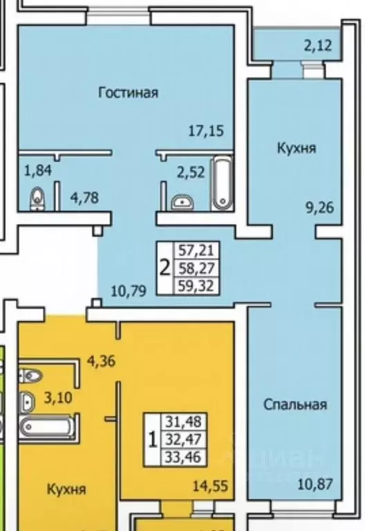 2-к кв. Саратовская область, Саратов Миллеровская ул., 13 (57.0 м) - Фото 0