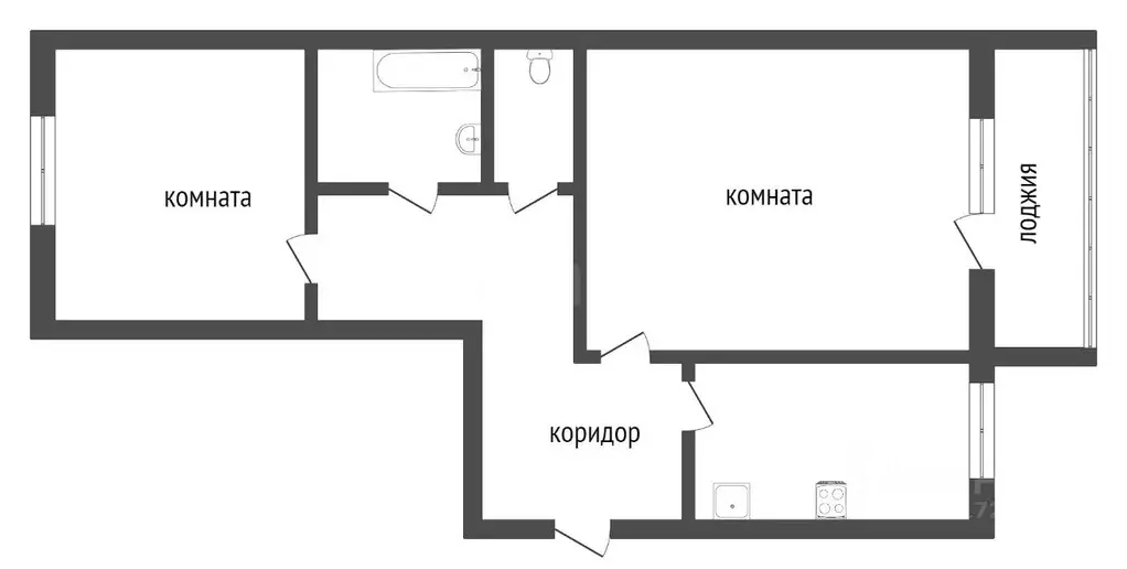 2-к кв. Тюменская область, Ишим Деповская ул. (46.7 м) - Фото 1