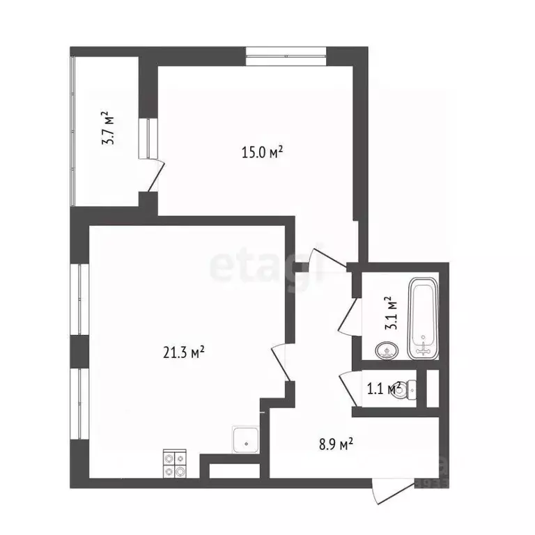 1-к кв. Тюменская область, Тюмень ул. 50 лет Октября, 75к2 (49.4 м) - Фото 1