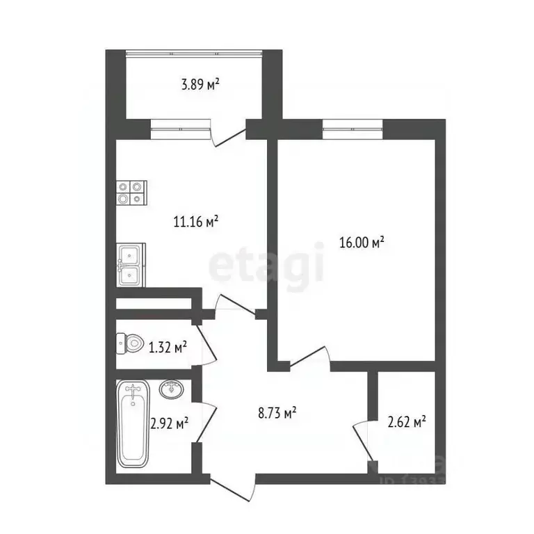 1-к кв. Тюменская область, Тюмень ул. Беляева, 29к1 (43.9 м) - Фото 1