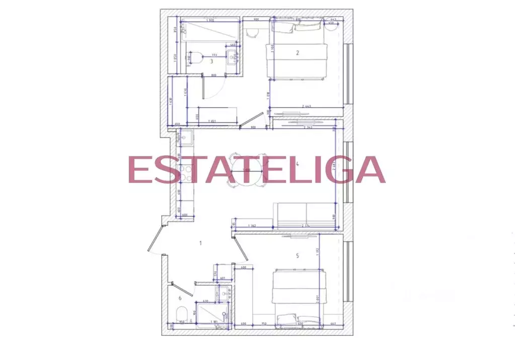 3-к кв. Москва Левел Причальный жилой комплекс, 10к1 (60.0 м) - Фото 2