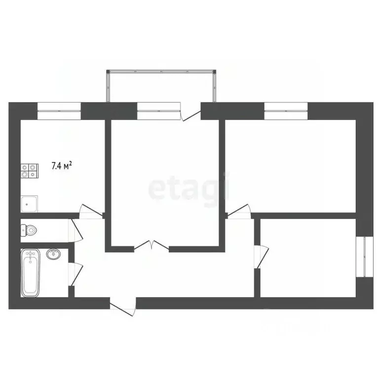 3-к кв. Нижегородская область, Выкса ул. Белякова, 5 (57.3 м) - Фото 1