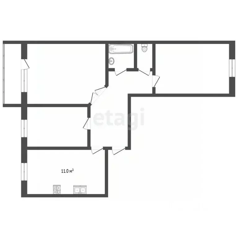 2-к кв. Мордовия, Саранск ул. Веселовского, 35А (61.6 м) - Фото 2