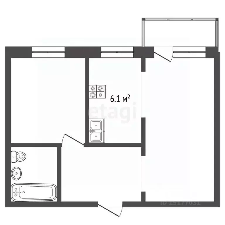 2-к кв. Ямало-Ненецкий АО, Ноябрьск П мкр, 84 (38.4 м) - Фото 2