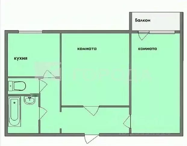 2-к кв. Алтайский край, Барнаул просп. Ленина, 128 (39.0 м) - Фото 2