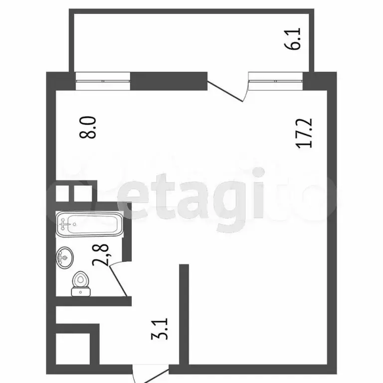 Квартира-студия, 39,3 м, 14/16 эт. - Фото 0