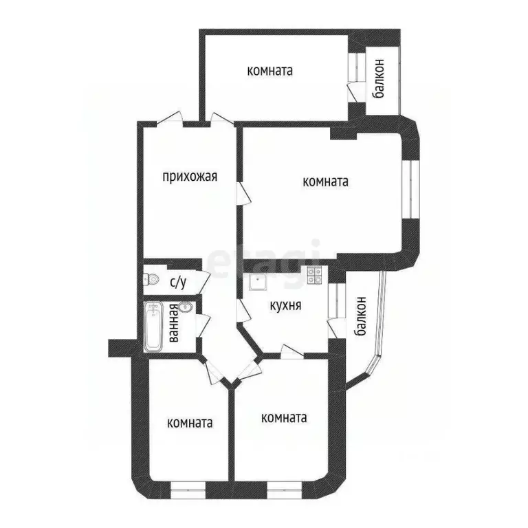 4-к кв. Белгородская область, Белгород просп. Ватутина, 13а (85.8 м) - Фото 2