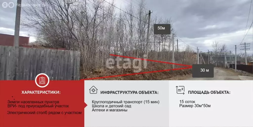 Участок в Хабаровск, Цветочная улица (15 м) - Фото 1