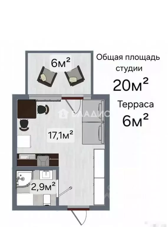 Студия Белгородская область, Белгородский муниципальный округ, пос. ... - Фото 2