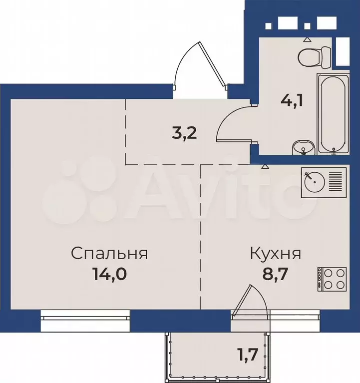 Квартира-студия, 30,5 м, 10/15 эт. - Фото 0