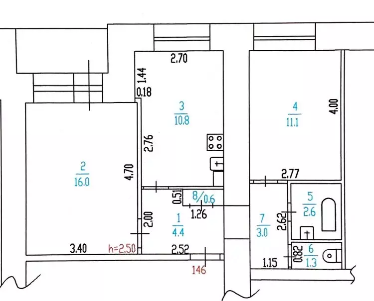 2-к кв. Алтайский край, Барнаул ул. Чкалова, 89 (49.8 м) - Фото 2
