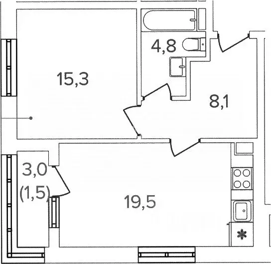 2-к кв. Москва Михалковская ул., 48к1 (49.2 м) - Фото 1
