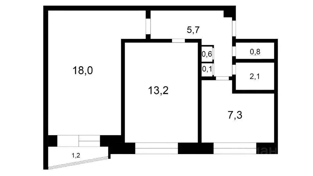 2-к кв. Москва Славянский бул., 1 (47.0 м) - Фото 1