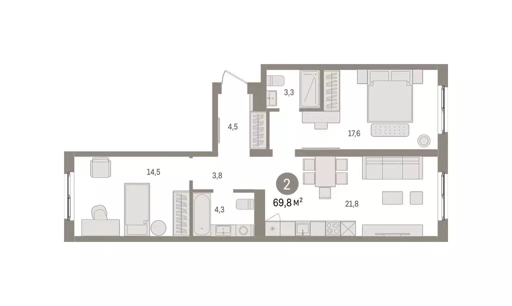 2-комнатная квартира: Екатеринбург, жилой район Юго-Западный, жилой ... - Фото 2