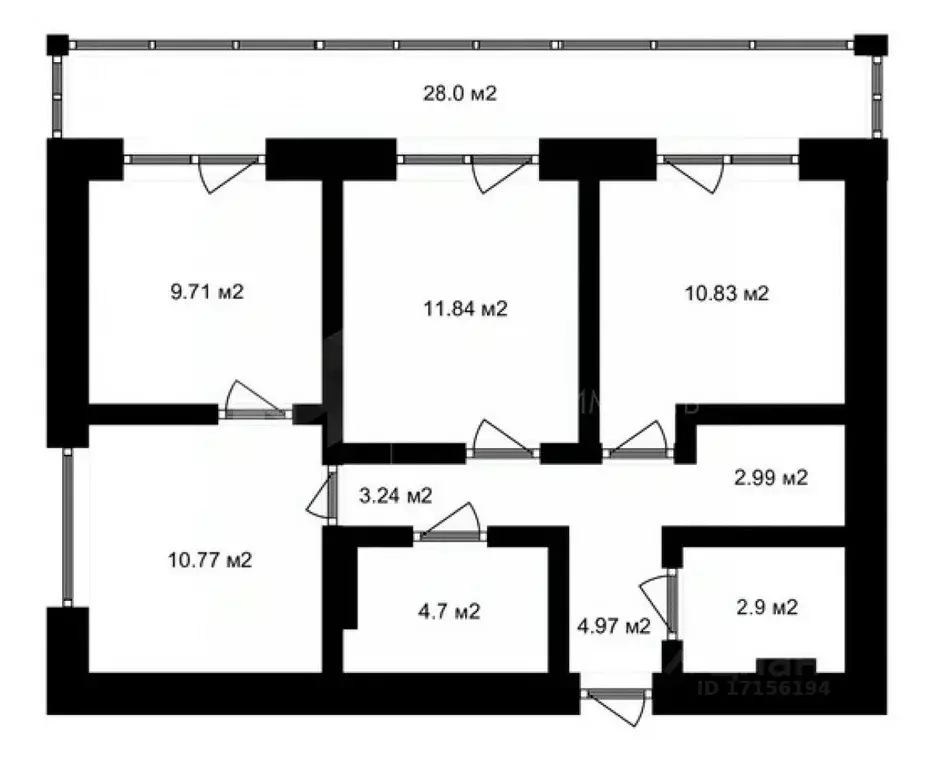 3-к кв. Тюменская область, Тюмень ул. Стройотрядовская, 16 (60.0 м) - Фото 1