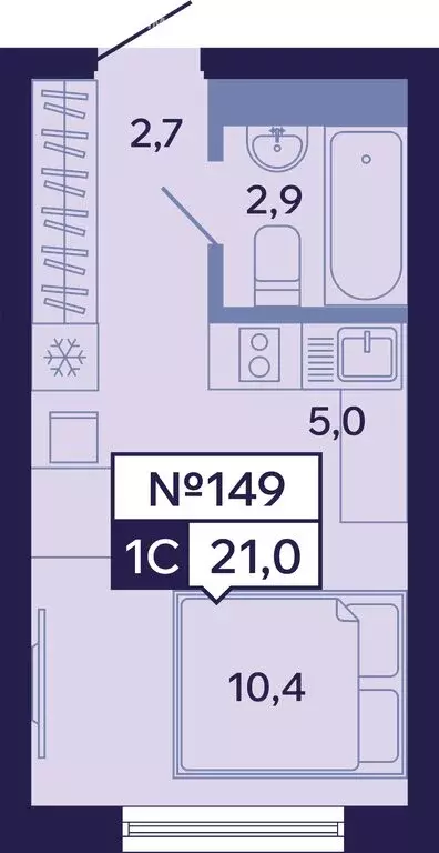 Квартира-студия: Якутск, Новопортовская улица, 1Д (21 м) - Фото 1