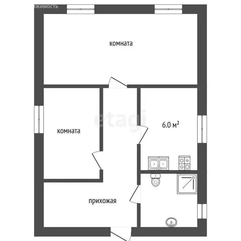 2-комнатная квартира: Камышлов, улица Красных Партизан, 11А (43.8 м) - Фото 1
