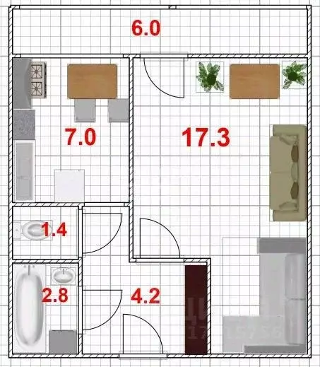 1-к кв. Саратовская область, Саратов Лунная ул., 5 (32.7 м) - Фото 1