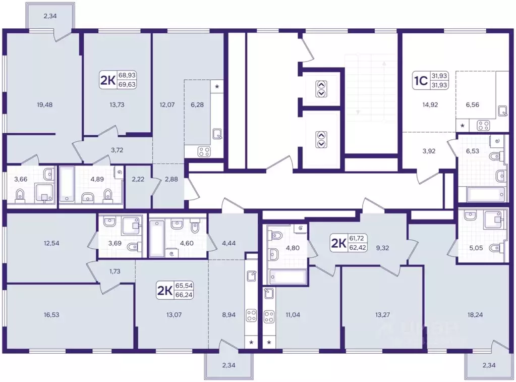 2-к кв. Приморский край, Владивосток ул. Борисенко (62.42 м) - Фото 2