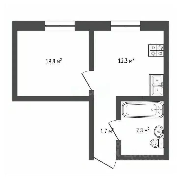1-к кв. Крым, Керчь ш. Индустриальное, 8 (35.5 м) - Фото 1