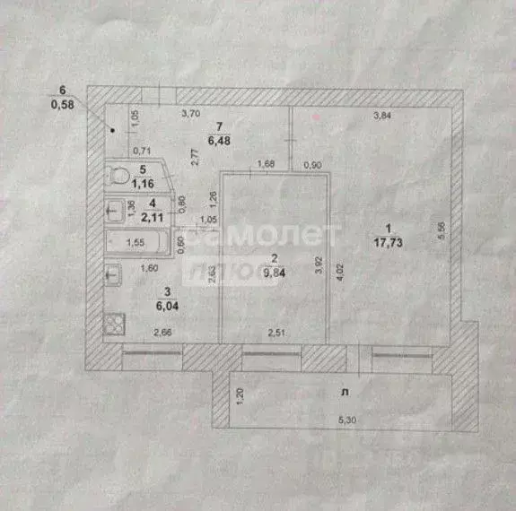 2-к кв. Ульяновская область, Ульяновск ул. Пушкарева, 8А (43.0 м) - Фото 1