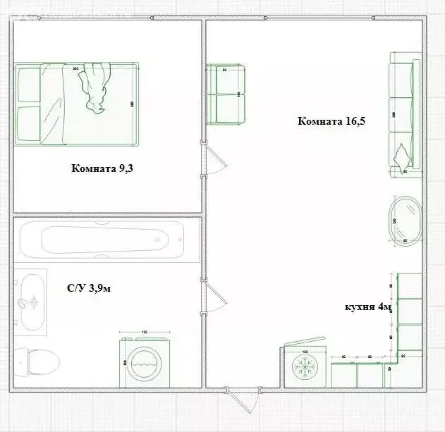 2-комнатная квартира: посёлок городского типа Мирный, Рязанская улица, ... - Фото 1