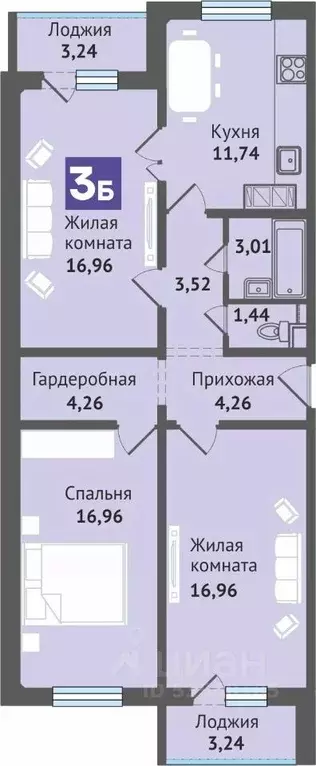 3-к кв. Марий Эл, Медведево городское поселение, Медведево пгт ул. ... - Фото 1