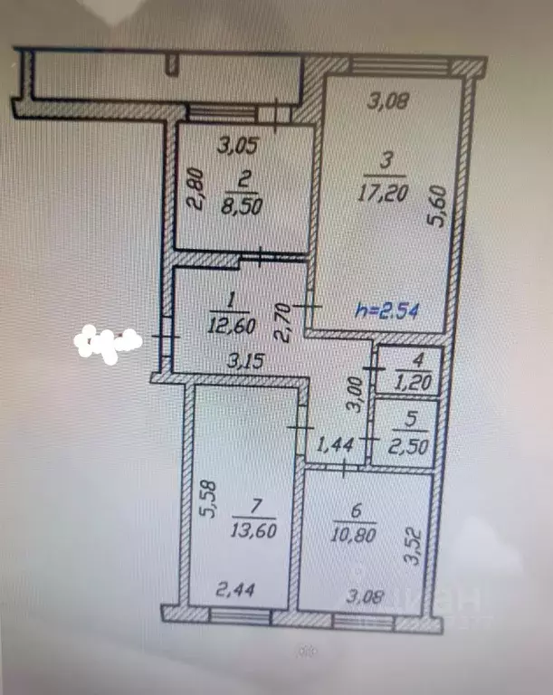 3-к кв. Чувашия, Чебоксары просп. 9-й Пятилетки, 5к1 (66.4 м) - Фото 2