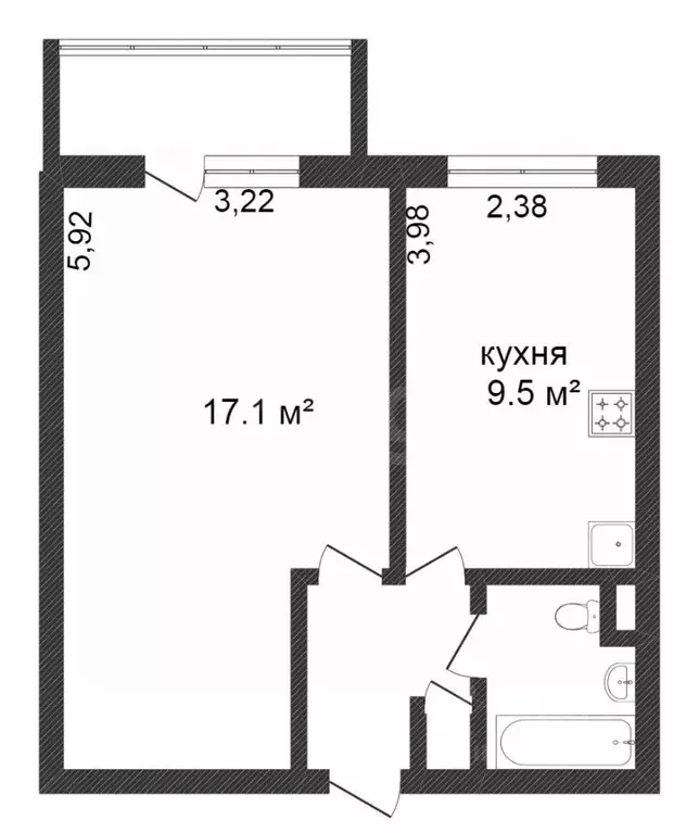 1-к кв. Москва Родниковая ул., 30к3 (30.0 м) - Фото 2